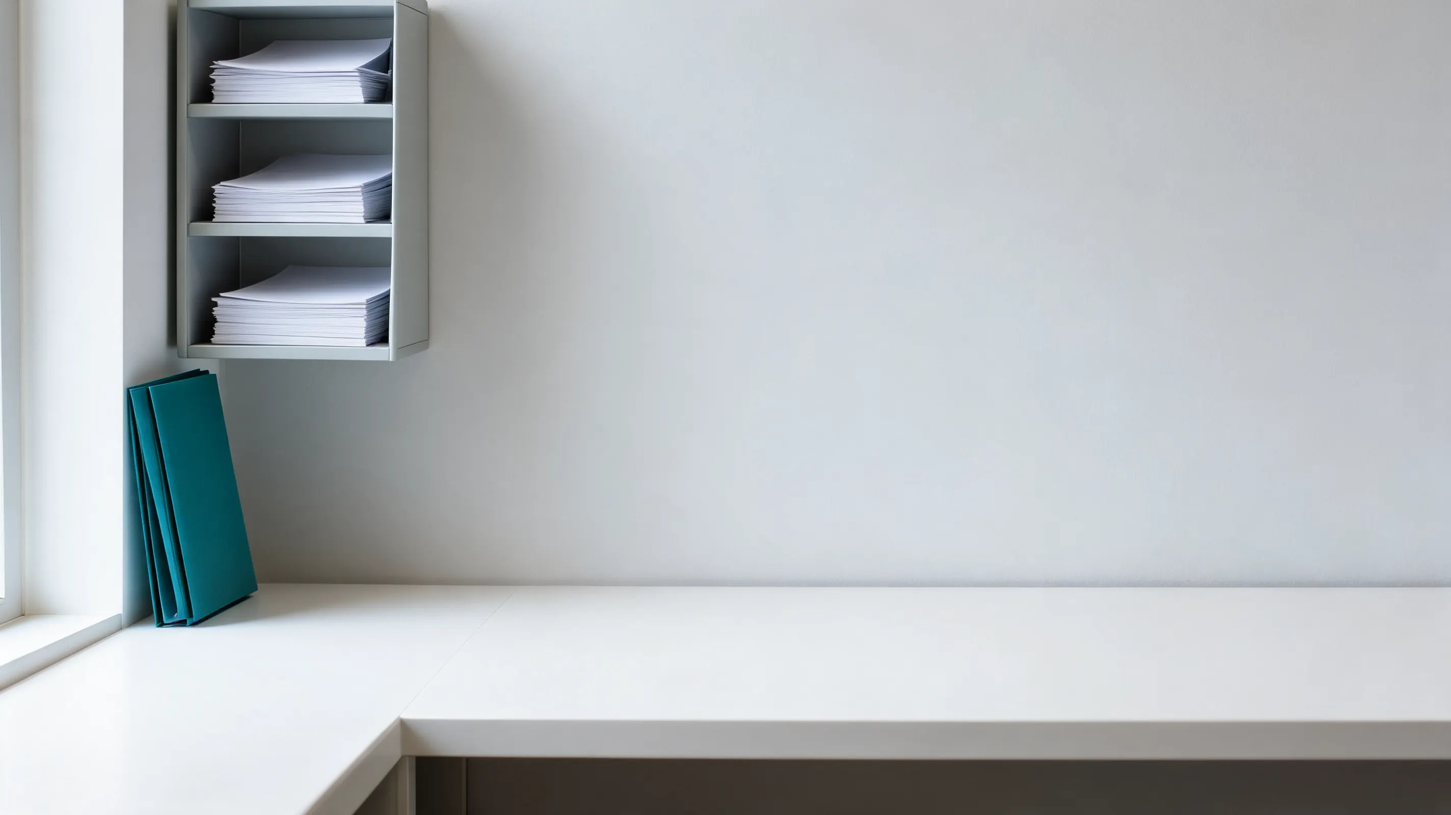 Balance sheet paperwork sorted in an office paper organiser, showing the assets, liabilities and equity sections a UAE company reports under IFRS