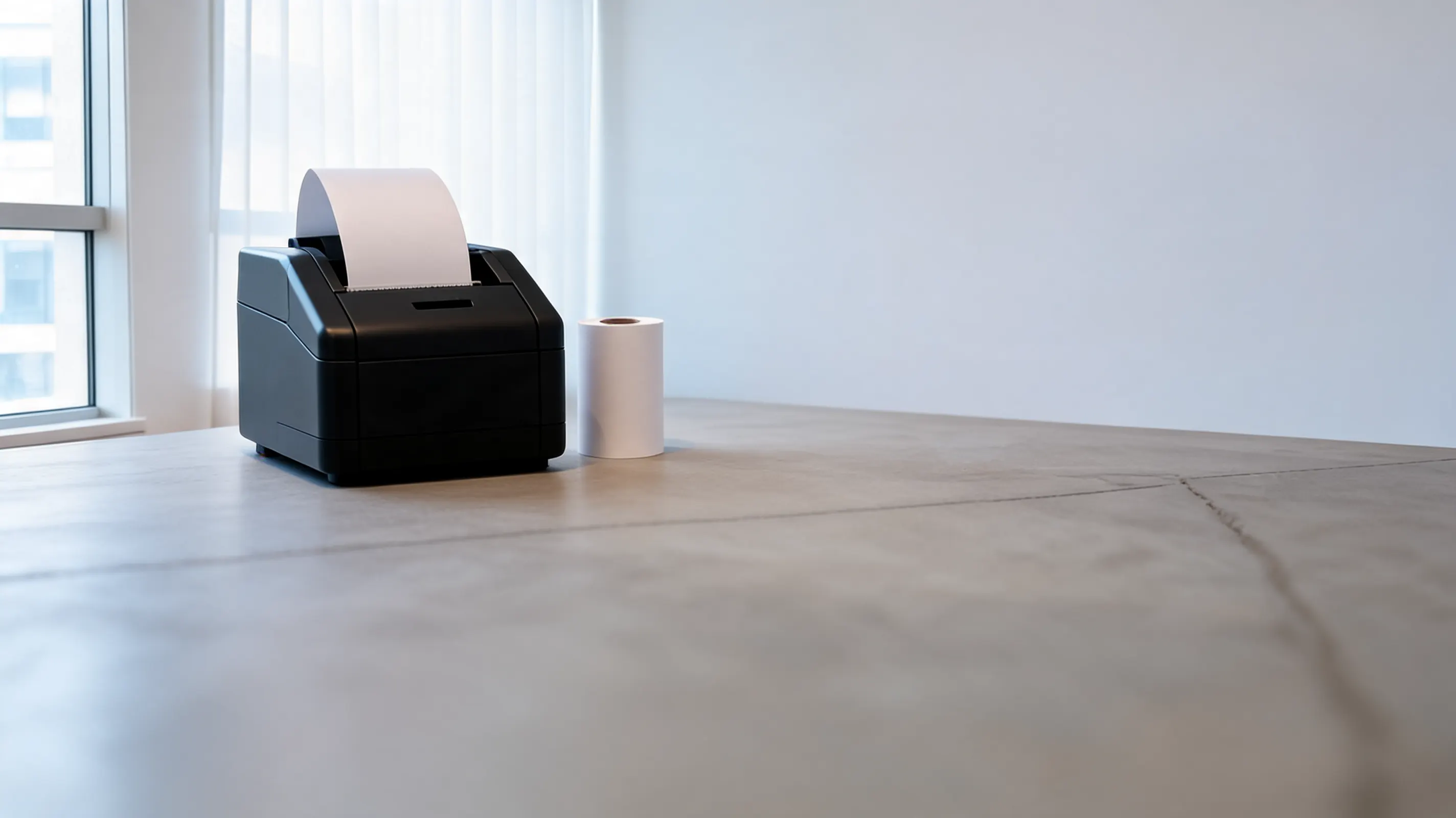 Receipt printer issuing a tax invoice, showing how 5 per cent UAE VAT is calculated on a sale
