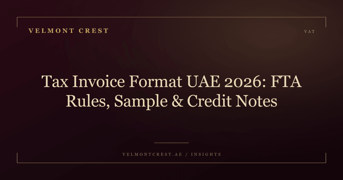 Tax Invoice Format UAE 2026 | FTA Rules and Sample