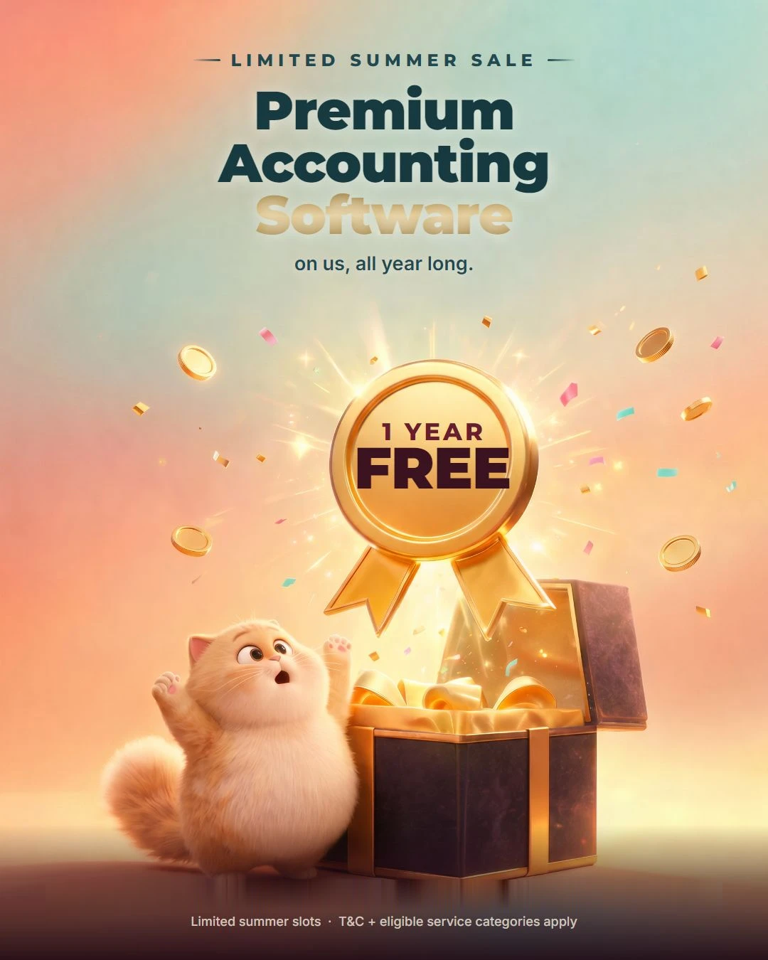 Limited Summer Sale — 1 year free premium accounting software
